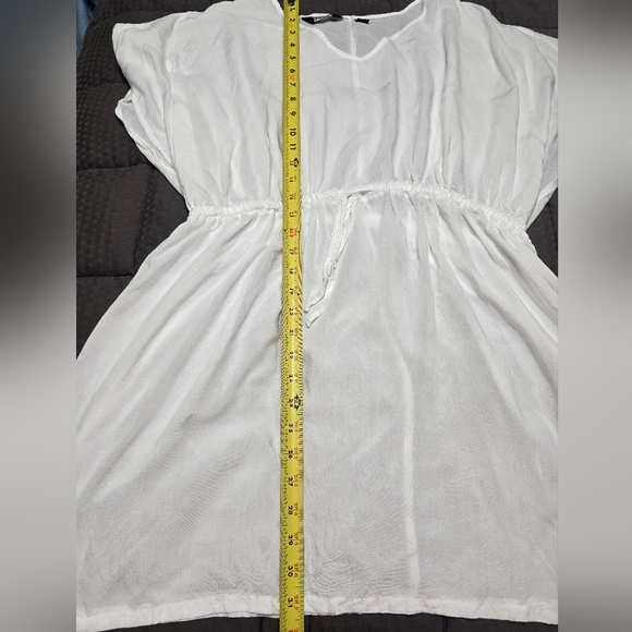 Land's End Short Sleeve Gathered Wist Kaftan Swimsuit Cover-up Women's Size XS-S - Picture 6 of 9